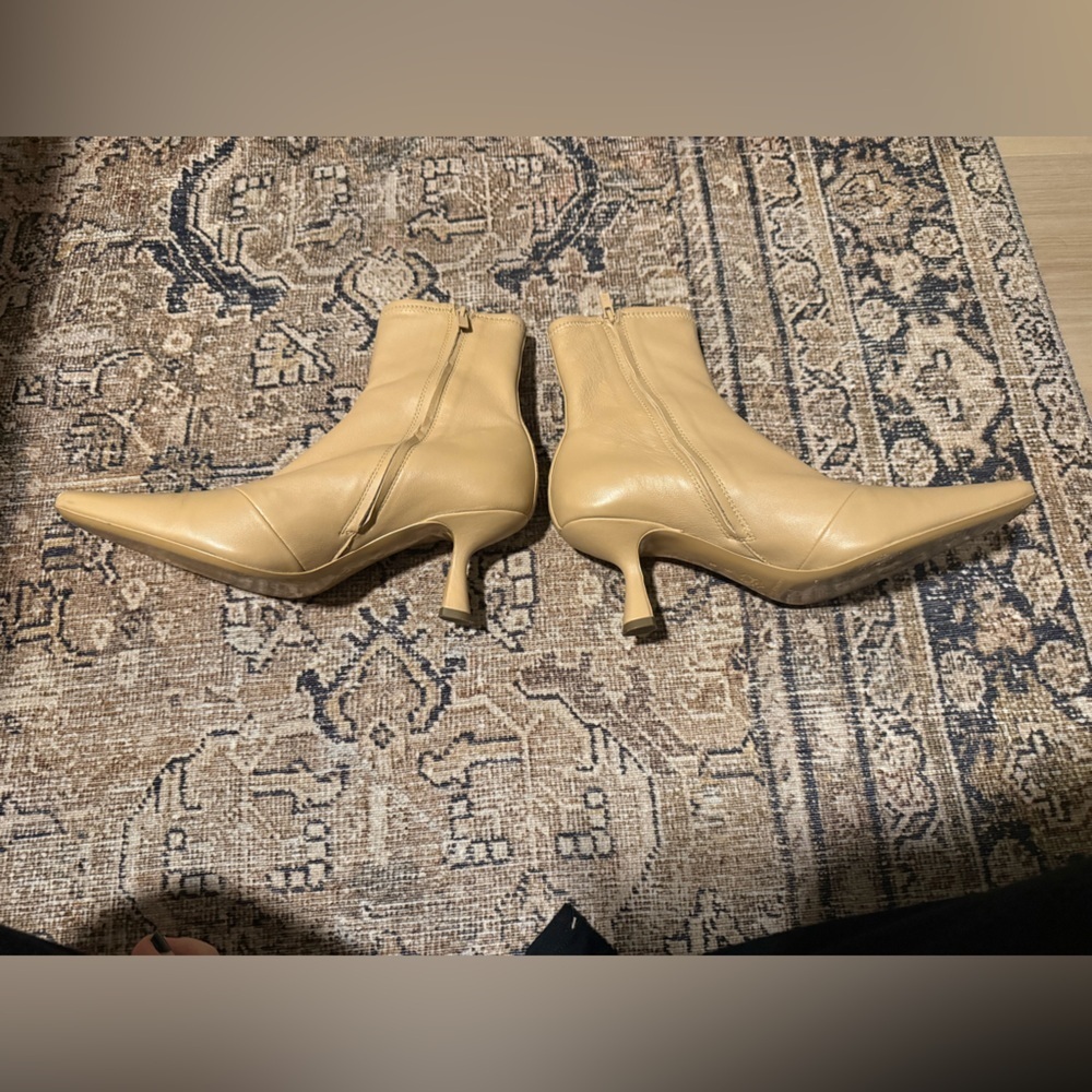 Loeffler Randall Thandy Leather Boot Ankle Bootie Bisque Tan Womens size 9 - Picture 7 of 9